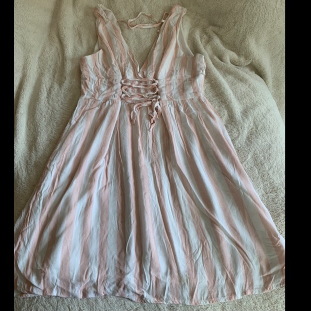 Pink striped sun dress